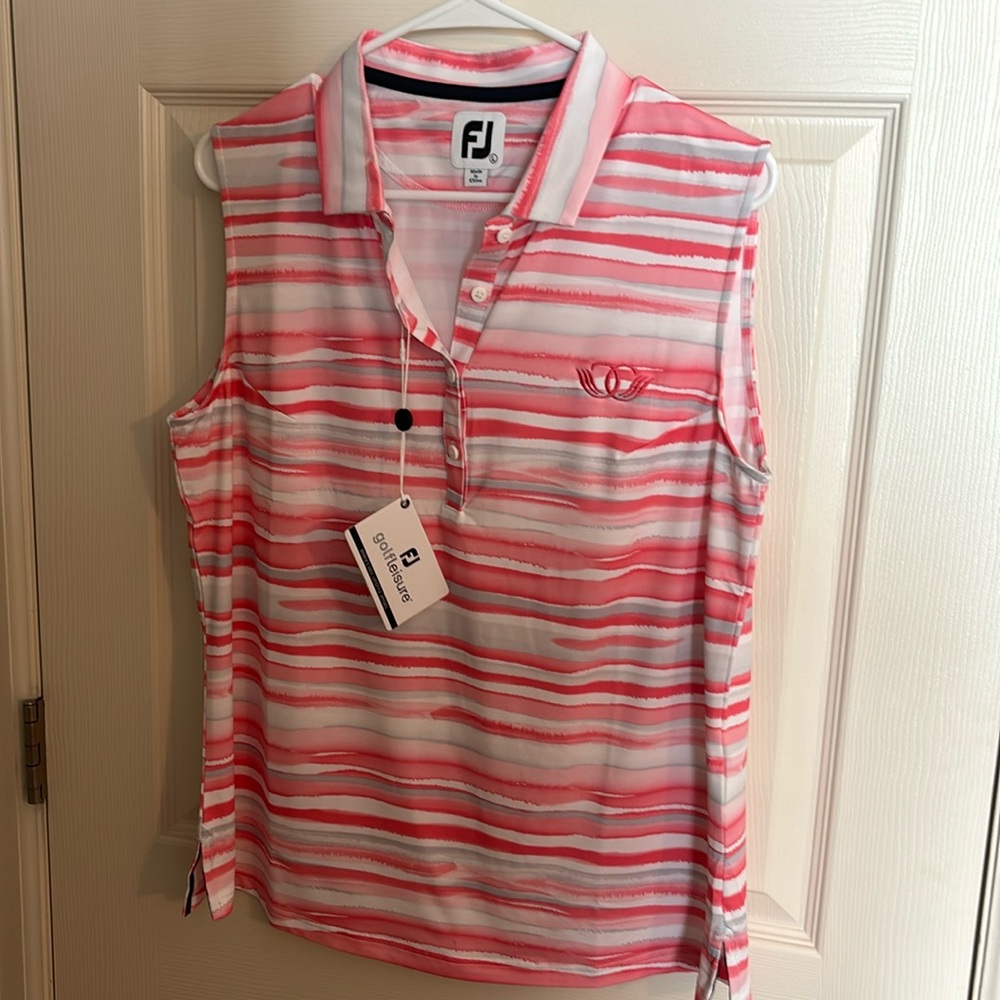 women's new foot joy, golf shirt with country club emblem embroidered